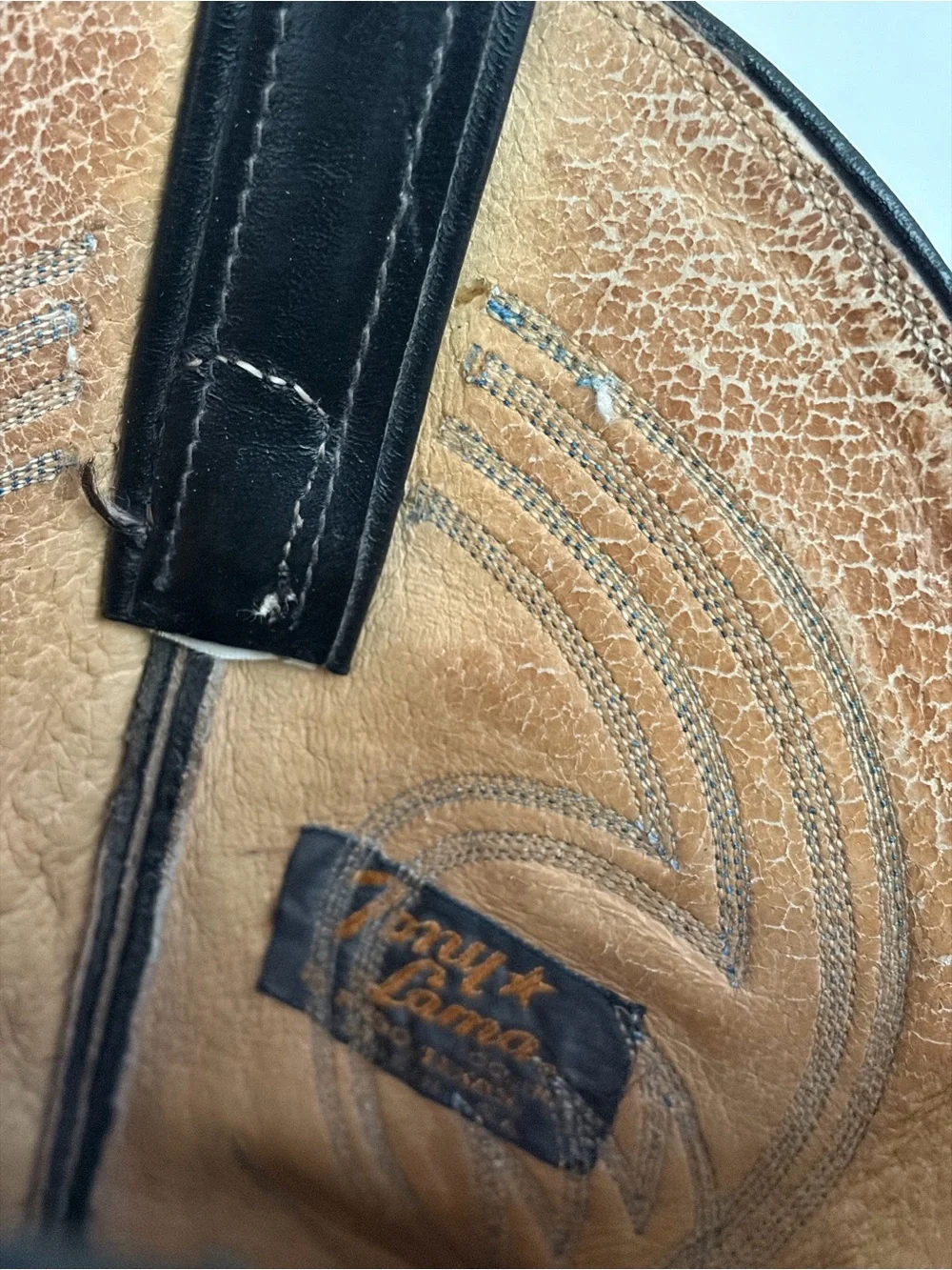 Vintage Tony Lama Black Leather Cowboy Boots Men’s 10 D Made in the USA